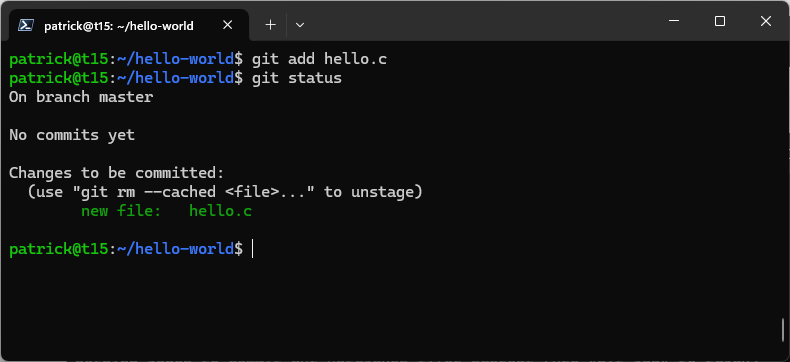 Die Datei wurde für den nächsten Commit vorgemerkt
