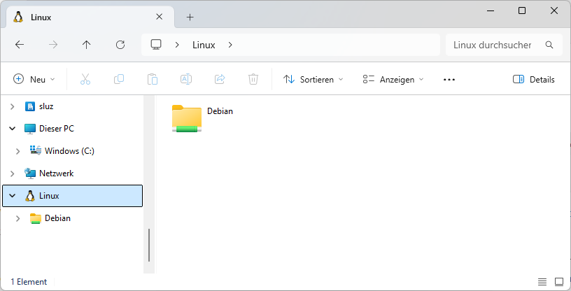 Das Debian-Dateisystem von WSL