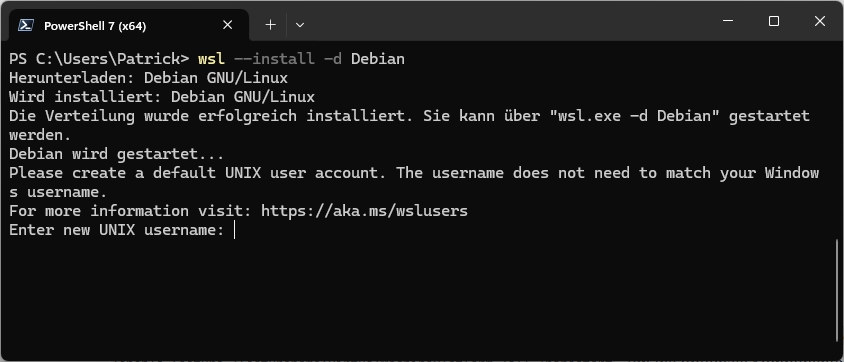 Benutzername und Passwort einrichten